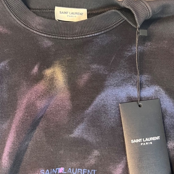 ❌SOLD❌Saint Laurent Tie-Dye Cropped Logo Sweatshirt (S) - Picture 2 of 2